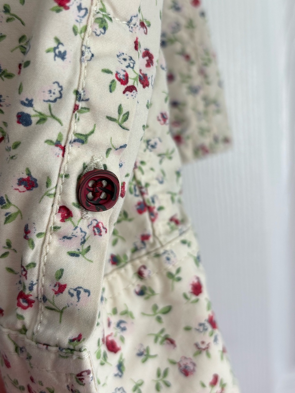 HILFIGER Denim Blue Red & White Vintage Floral Western Style Button Down Shirt L - Picture 4 of 12